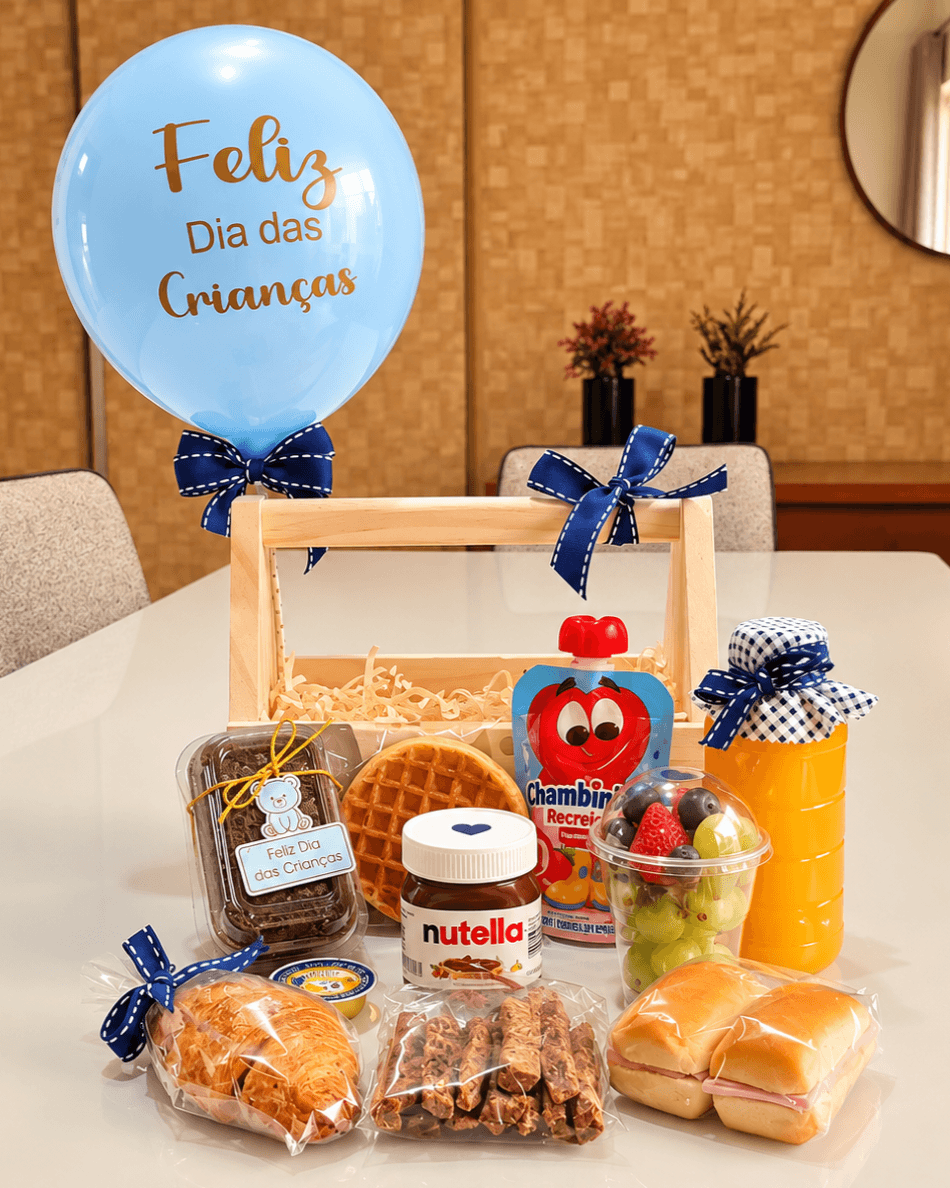 Cesta Infantil de Café da Manhã Feliz